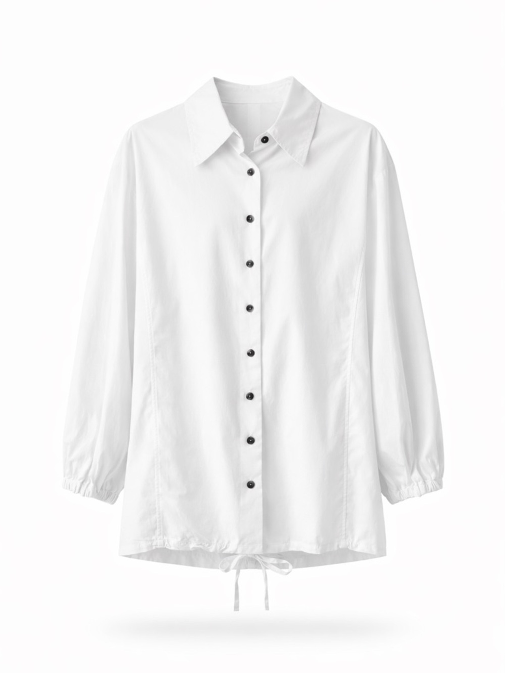 Jewel Toffier White Button Front Blouse Oversized One Size Minimalist Top